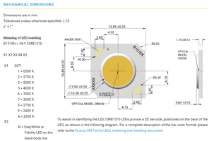 ชิปไฟ LED COB รุ่น CMB1516-0000-000N0H0A30G CMB1516-36V สีขาว 3000K ให้ความสว่าง 155 ลูเมน/วัตต์ และมุมมองภาพ 115 องศา - Product Image 6