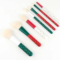 Ensemble de pinceaux cosmétiques véganes compacts pour une application de maquillage en déplacement, produit de beauté en marque privée, vente en gros