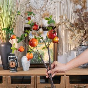 <span class=keywords><strong>Branche</strong></span> de fruits de grenade à quatre têtes transfrontalière Ins Style Décoration intérieure artificielle Arrangements saisonniers extérieurs en gros - Product Image 5