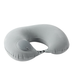 Almohada de Viaje Inflable en Forma de U Color Gris Luna, 28x28x14cm, Soporte Portátil para el Cuello, para Uso en Avión - Product Image 1