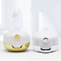 Botol Masker Bibir Kosong Bentuk Kelopak Bunga Bahan ABS PS Putih 12g dengan Tutup Flip-top, Kuas Aplikator, dan Cermin Terpasang