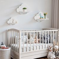 Ensemble de 3 étagères flottantes en forme de nuage pour la chambre d'enfant, joli présentoir mural blanc pour la décoration de la chambre des enfants.