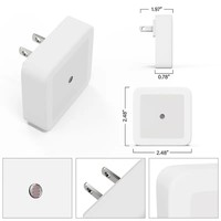 Lot de 6 mini lampes LED de nuit avec capteur crépusculaire, applique murale pour bureau, prise EU/US 220V, design industriel en ABS