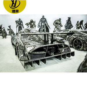 Escultura <span class=keywords><strong>de</strong></span> Robot Abstracta Moderna Hecha a Mano <span class=keywords><strong>de</strong></span> Acero Inoxidable para Decoración <span class=keywords><strong>de</strong></span> Jardín Exterior, Hecha con Metal Reciclado, Estilo Ángel Antiguo - Product Image 1