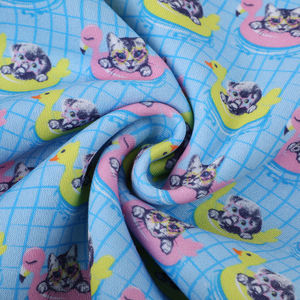 Tissu polaire respirant léger imprimé numérique personnalisé en direct d'usine, 95% <span class=keywords><strong>coton</strong></span>, 5% élasthanne, pour vêtements de bébé - Product Image 3