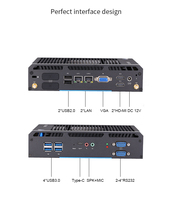 PC Box Embedded Tanpa Kipas Intel Core I3 I5 I7 Generasi ke-5 Dual Core RAM 8GB 16GB SSD 32-512GB 2*LAN 2*RS232/RS485 Komputer Tiga Layar