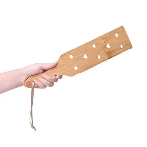 用于性爱游戏的竹制打屁股桨，13.4英寸轻便，超级耐用，成人用光滑的木桨