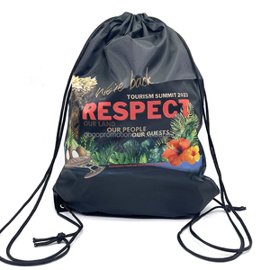 Elegant Custom Logo 210D Polyester Drawstring Backpack Promotional Sports Bag with Factory Price Printing
