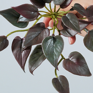 Plantes artificielles en caoutchouc souple : Monstera, feuille <span class=keywords><strong>de</strong></span> palmier rouge, trèfle, succulente, pour décoration suspendue et aménagement paysager - Product Image 2