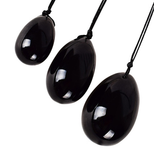 Huevos de jade yoni negros, set de huevos de obsidiana yoni con cuerda y caja de regalo - Product Image 4