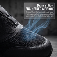 Chaussures de travail en maille respirante légères avec logo personnalisé OEM, semelle en caoutchouc antidérapante, chaussures d'entraînement confortables pour hommes, chaussures de sécurité