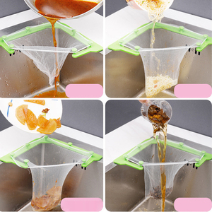 50/100 pz cestello drenante portatile fogna filtro triangolare filtro <span class=keywords><strong>Ort</strong></span> rete di scarico sacchetto lavello da cucina usa e getta con Rack - Product Image 3