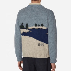 Maglione da Uomo in Misto Cotone Personalizzato 2025, Pullover <span class=keywords><strong>Jacquard</strong></span> di Alta Qualità con Collo Tondo, 7gg, Caldo per l'Inverno, OEM ODM - Product Image 4