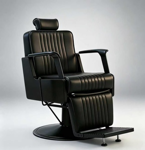 Fauteuil de Barbier Rétro pour Hommes, Exclusif Salon de Coiffure, Pliable, pour Teinture à Chaud, Coupe de Cheveux et Rasage - Product Image 1