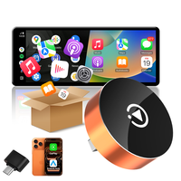 GRANDNAVI Orange Dongle CarPlay 2-en-1 Adaptateur CarPlay filaire vers sans fil avec connexion ultra-rapide pour iPhone