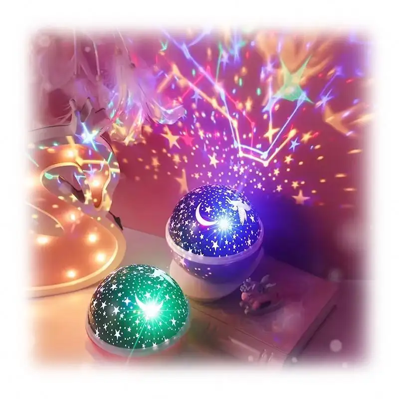 창조적 인 회전 별이 빛나는 하늘 프로젝터 달빛 공룡 달걀 장식 은하 조명 어린이 선물 RGB LED 야간 테이블 조명 램프