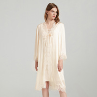 Chemise de nuit en soie de qualité supérieure Satin soie deux pièces chemise de nuit grossistes femmes matures soie vêtements de nuit de nuit