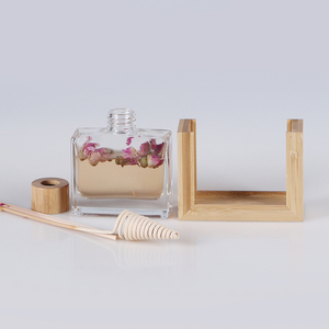 100ml rõ ràng trống vuông thiết kế mới Refill sang trọng nhà hương thơm hương thơm sậy khuếch tán chai thủy tinh - Product Image 2