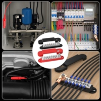 Barre omnibus 12 voies avec goujons M6 et vis M4, bloc de distribution d'alimentation marin 48V CC 150A, barre omnibus pour batterie 12V pour câblage solaire de bateau et VR