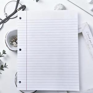 Cuaderno de Hojas Sueltas con Páginas Rayadas Estilo Americano, Papel de Recambio de 3 Orificios, Esencial para Estudio y Suministros de Oficina - Product Image 1