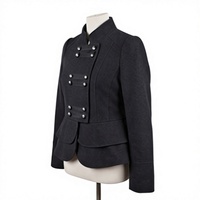 Veste d'hiver grise pour homme, style hussard, vintage, patchwork, double boutonnage, col montant, imperméable, coupe ajustée, service OEM