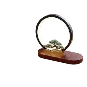 Alishan Wireless <b>Charging</b> Desk <b>Lamp</b> Led Touch Control Mahogany Chinese Style Office Bedroom Gift Decor - Product Image 5