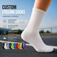 Chaussettes de sport en tissu éponge personnalisées, faible MOQ, processus jacquard, chaussettes mi-mollet, logo OEM, chaussettes athlétiques pour la gym, la course, le basketball, le cyclisme
