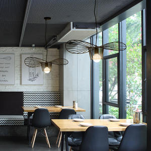 Lampe suspendue moderne nordique noire en fer, luminaire suspendu, abat-jour en forme de <span class=keywords><strong>chapeau</strong></span>, restaurant, balcon, lampes en fer, <span class=keywords><strong>chapeau</strong></span> de paille, <span class=keywords><strong>lustre</strong></span> de chambre à coucher - Product Image 6