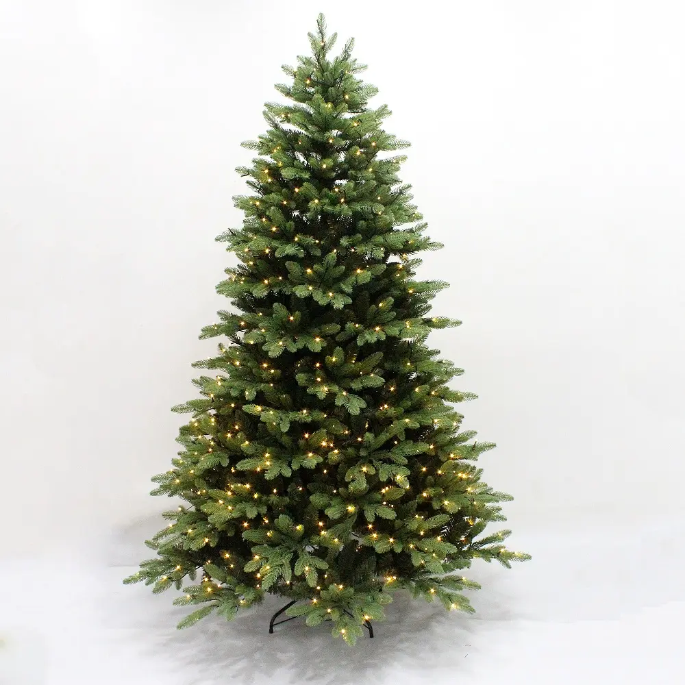 5 pieds Premium D'épinette À Charnière Sapin De Noël Artificiel PE PVC Arbre De Décoration avec LED Lumières