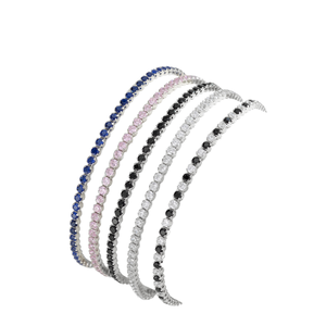 Lunxry Statement <b>Charm</b> Bracelet Green Zircon 925 Sterling Silver Colored Stone Chunky Chain Women's Fine Jewelry - Product Image 1