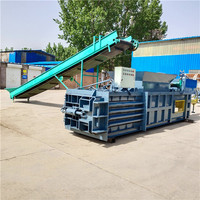 Nouvelle presse à balles hydraulique Longmiao pour bouteilles PET carrées, 100 tonnes, compacteur de plastique robuste avec alimentation par convoyeur pour grands centres de recyclage
