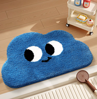 Tapis de salle de bain et d'hôtel floqué, mignon, à motif de dessin animé, épais, en microfibre, antimicrobien, doux pour les animaux, absorbant l'eau, antidérapant