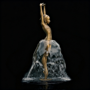 Statua <span class=keywords><strong>Fontana</strong></span> Moderna in Bronzo a Grandezza Naturale di Ballerina Danzante, Figurina 3D Fusa a Mano con Stampa Offset, Arte di Moda - Product Image 6