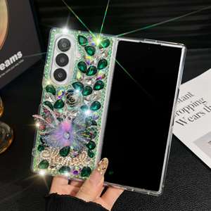 Custodia per telefono con schermo pieghevole a fiore di diamanti di lusso per Samsung Z Fold 7 6 5 spedizione gratuita Flip 7 accessori mobili - Product Image 5
