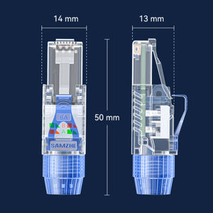 SAMZHE 1 pièce Connecteur RJ45 Cat6A UTP sans outil <span class=keywords><strong>1U</strong></span> avec circuit imprimé épais, prise modulaire sans outil pour câble Ethernet 10 Gbps - Product Image 2