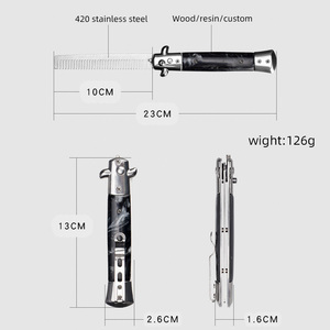 Peine plegable de bolsillo para hombre completamente automático de salón, peine plegable de acero inoxidable para saltar, cepillo para peine de pelo para bigote de barba - Product Image 6