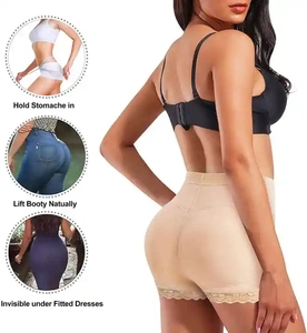 K1369 Sous-vêtements en dentelle respirante noire et <span class=keywords><strong>beige</strong></span> pour femmes, soulève-fesses rembourrées, sous-vêtements sans couture - Product Image 3
