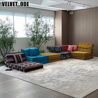 Nouvelle Arrivée Canapé Modulaire Carré Mah Jong Minimaliste Moderne, Combinaison Multiple, Tissu Rembourré, pour Maison et Appartement, Ensemble de Canapés