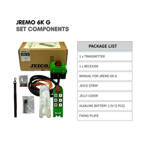 Control Remoto Industrial por Radio para Grúa, Polipasto y Cabrestante, Velocidad Única, 100-240 VCA, Transmisor JEICO JREMO 6K G, Hecho en Corea - Product Image 5