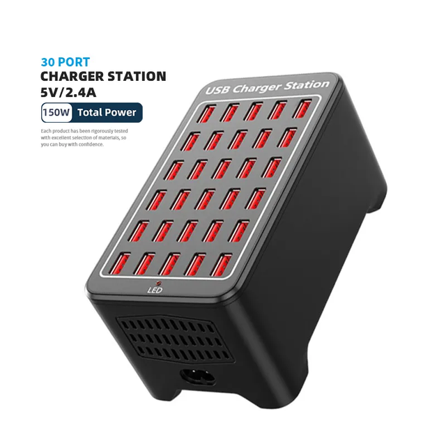 Factory Price High Power 150w 5V 2.4A 10 20 25 30 Ports Smart Charging Station USB Fast Charger Hub Stand Dock