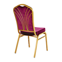 Chaises de décoration de fête, chaises de salle à manger de luxe en acier inoxydable, empilables, avec dossier et assise rembourrés, chaises de banquet pour hôtel et mariage