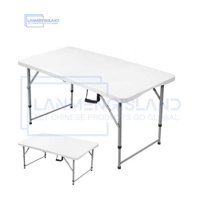 Hot-sale Cheap 5ft Outdoor Portable White Plastic Folding Dining Picnic Table Set and Chairs Fold Dining Table 4 Chairs