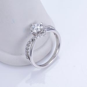 Anillo de Diamante Cultivado en Laboratorio MSR-1244 PT950 Oro Blanco 1ct D VS1 Forma Redonda Joyería Personalizada - Product Image 2