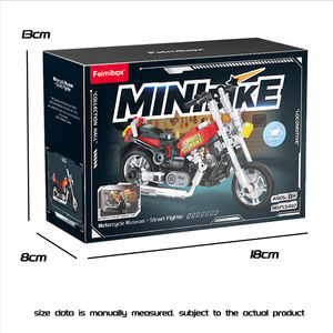 Motocicleta de Ladrillos Miniatura Feelo FL5487 <span class=keywords><strong>Street</strong></span> <span class=keywords><strong>Fighter</strong></span>, Modelo American Cruiser con Caja de Exhibición, Regalo para Entusiastas de las Motos Clásicas - Product Image 3