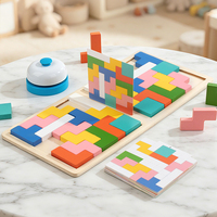 Jeu de société créatif, puzzle en bois, jeu de construction, jeu de bataille, interaction éducative parent-enfant, jouet d'association de formes pour enfants