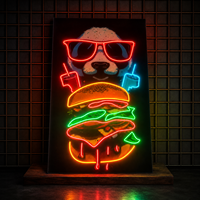 Enseignes néon LED imprimées UV, texte/graphisme personnalisables, forme murale, décoration publicitaire pour magasins, centres commerciaux, bars, surface acrylique