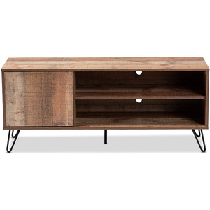 Meuble moderne Pieds en <span class=keywords><strong>bois</strong></span> massif et fer Petit meuble TV avec étagère ouverte Meuble de rangement TV - Product Image 2