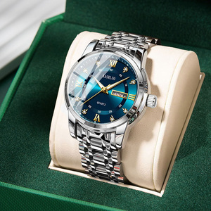 Reloj de Cuarzo de Lujo para Hombre 2026, Estilo Ejecutivo, Correa de Acero Inoxidable, Doble Calendario, Incrustaciones de Diamantes, Luminoso e Impermeable - Product Image 5