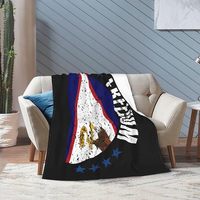 Plaid personnalisé imprimé avec des motifs du drapeau de la Samoa américaine, toucher doux pour la détente en intérieur et les pique-niques en extérieur