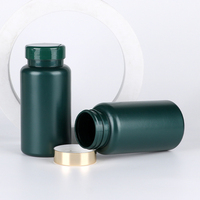 Flacon cylindrique vert en PEHD pour pilules de soins de santé, avec bouchon à vis de qualité, 250 ml